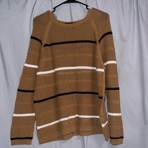Calvin Klein brown striped knit sweater